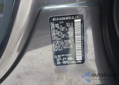 2025 Infiniti Qx80 Luxe Awd z USA, uszkodzony, nr VIN JN8AZ3BB1S9403515